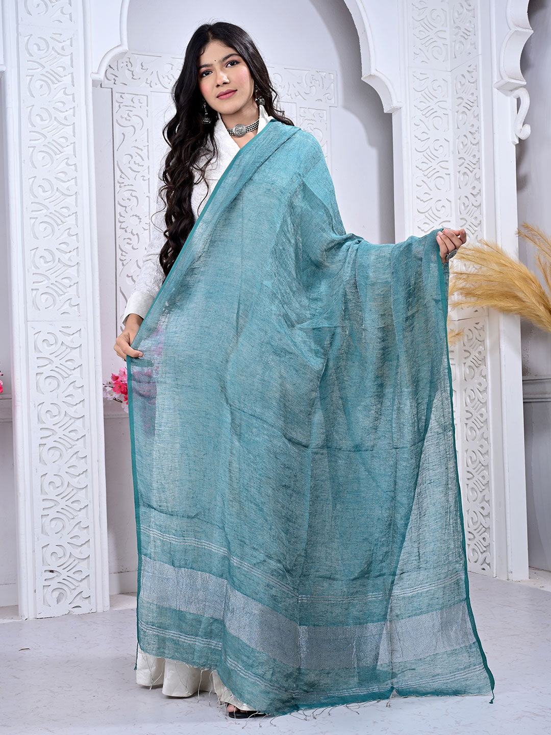 Plain Linen Dupatta