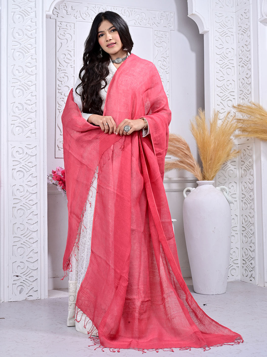 Plain Linen Dupatta