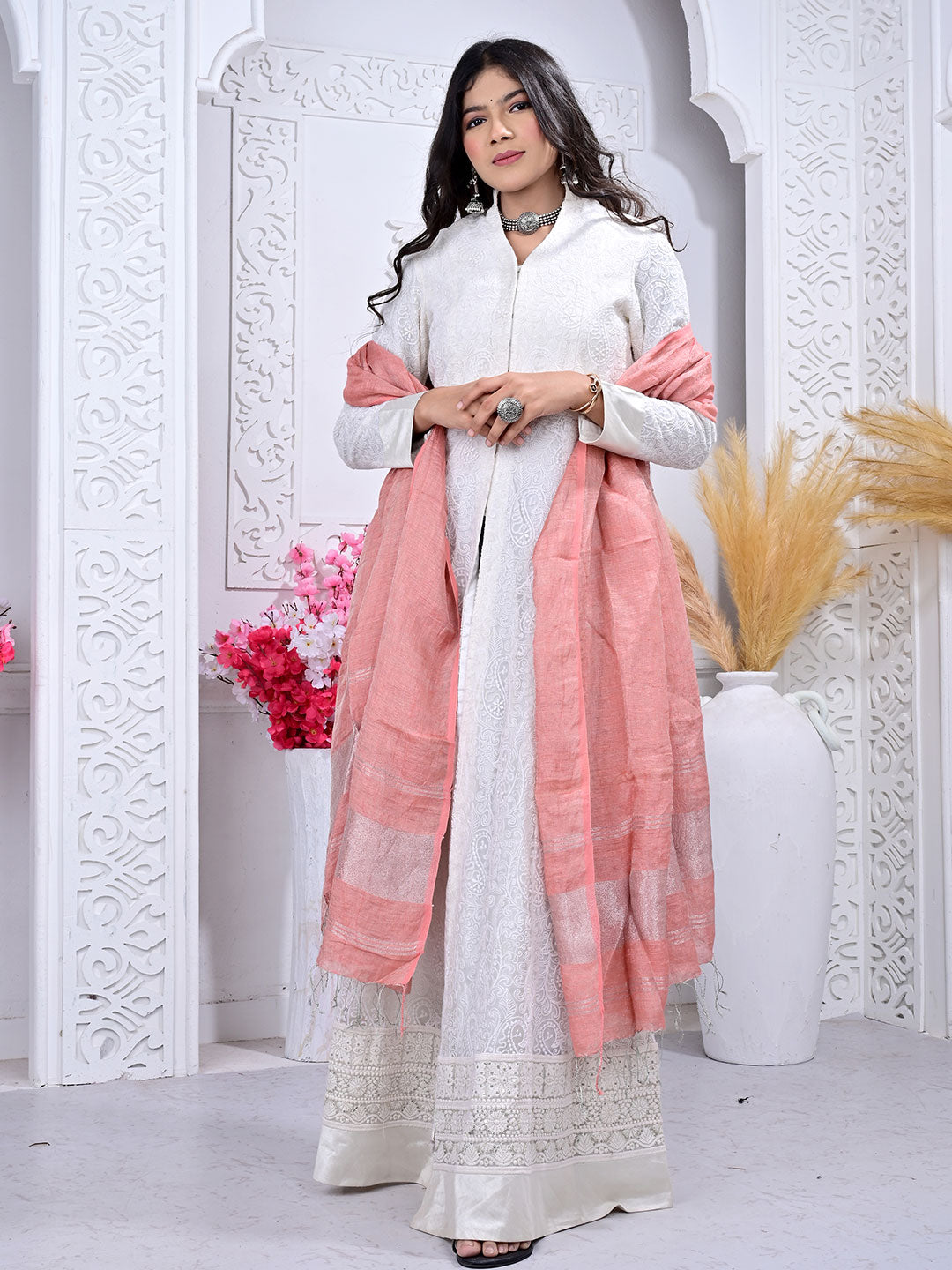 Plain Linen Dupatta