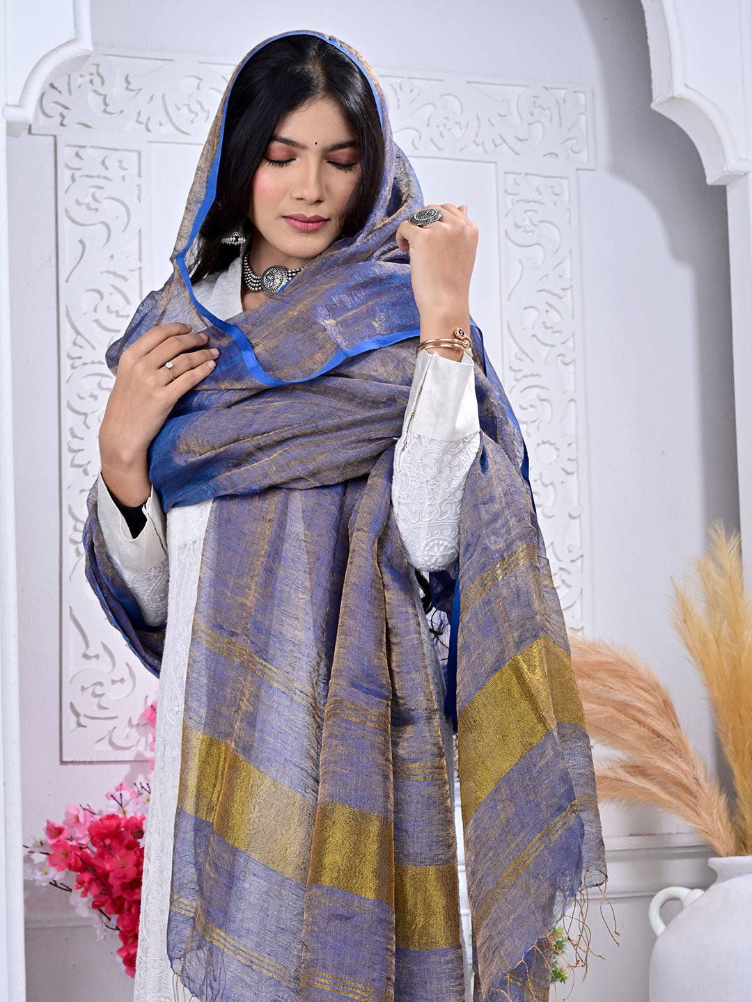 Plain Linen Dupatta