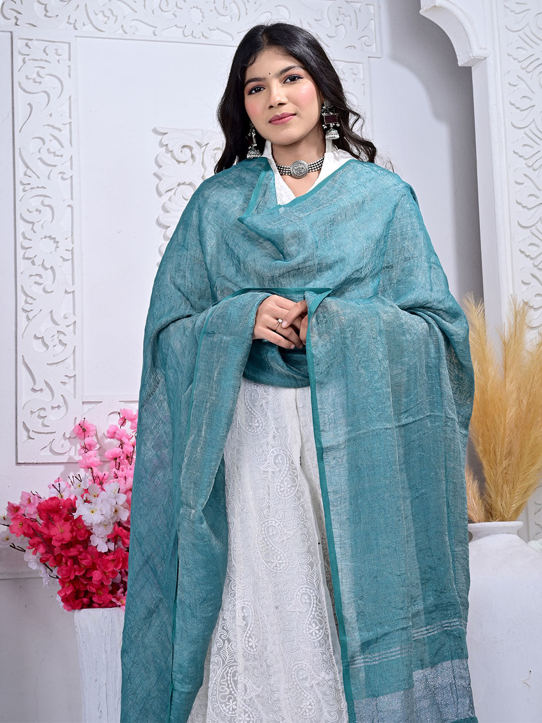 Plain Linen Dupatta