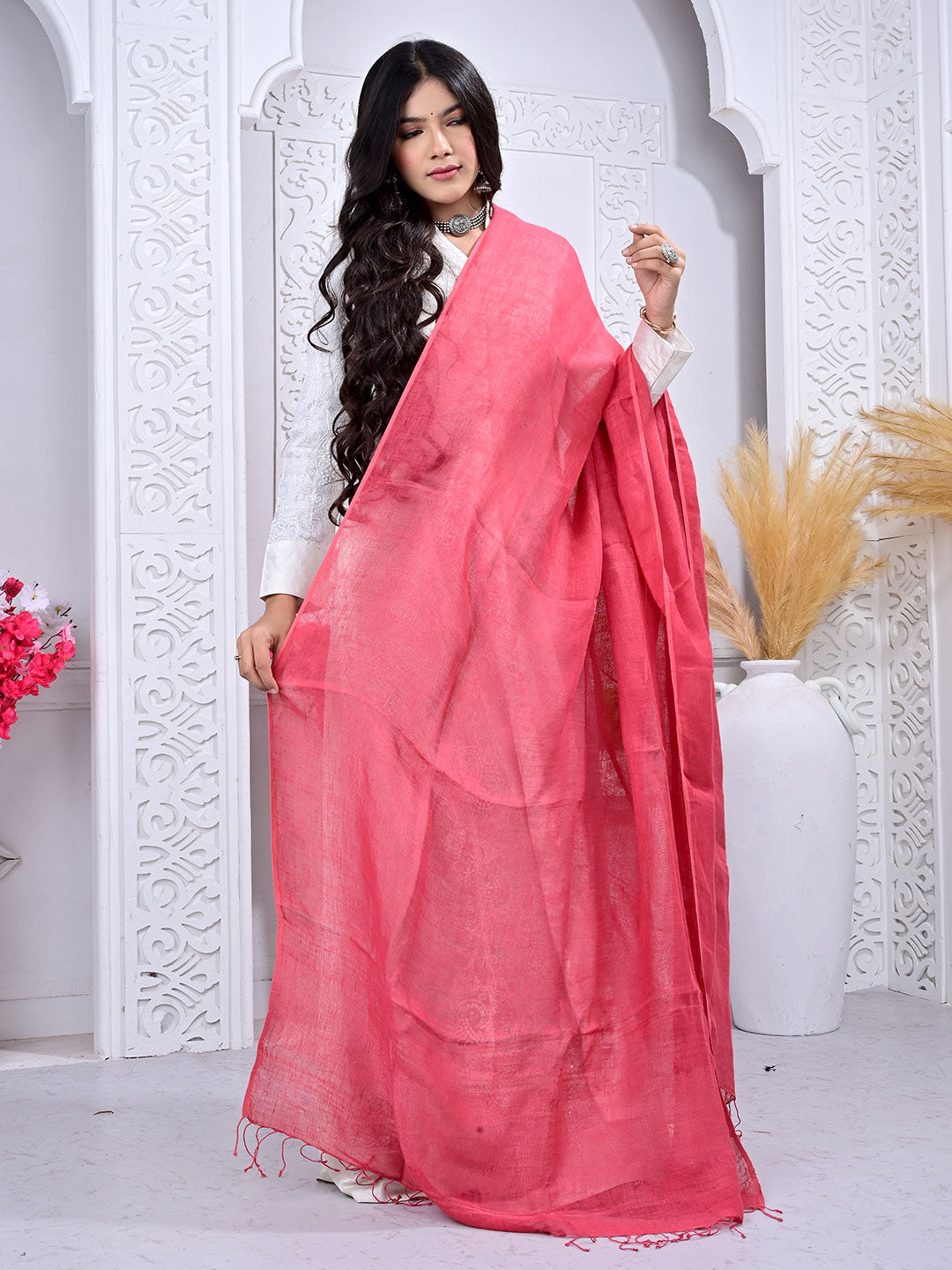 Plain Linen Dupatta