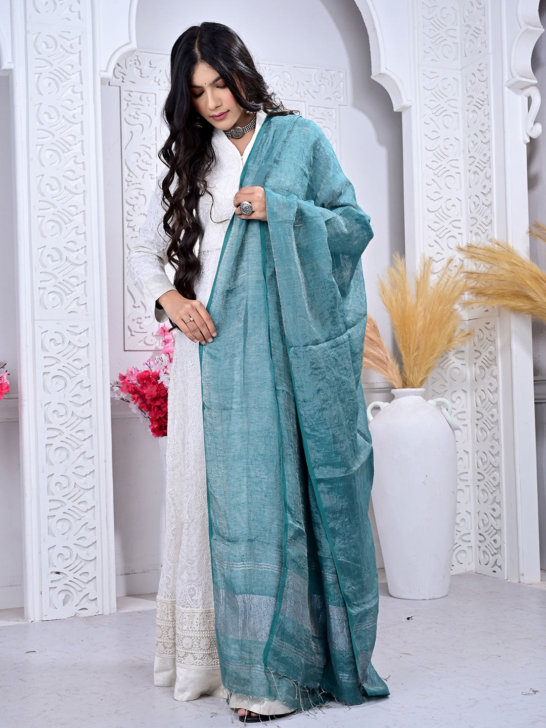 Plain Linen Dupatta