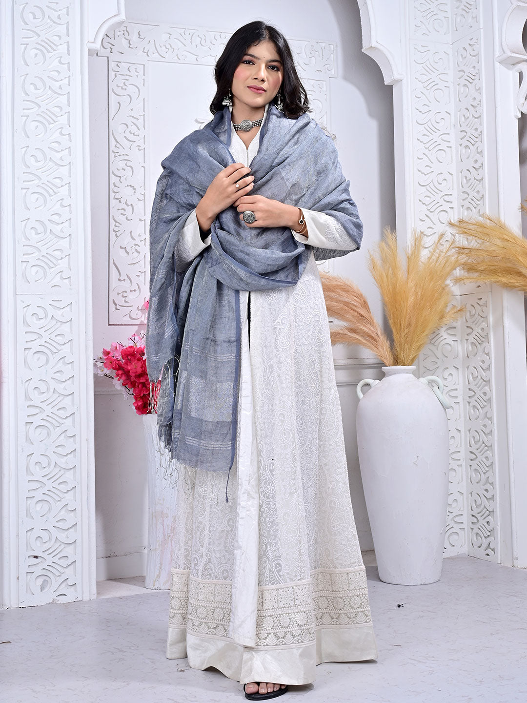 Plain Linen Dupatta