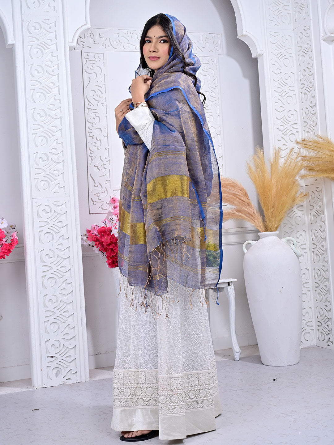 Plain Linen Dupatta