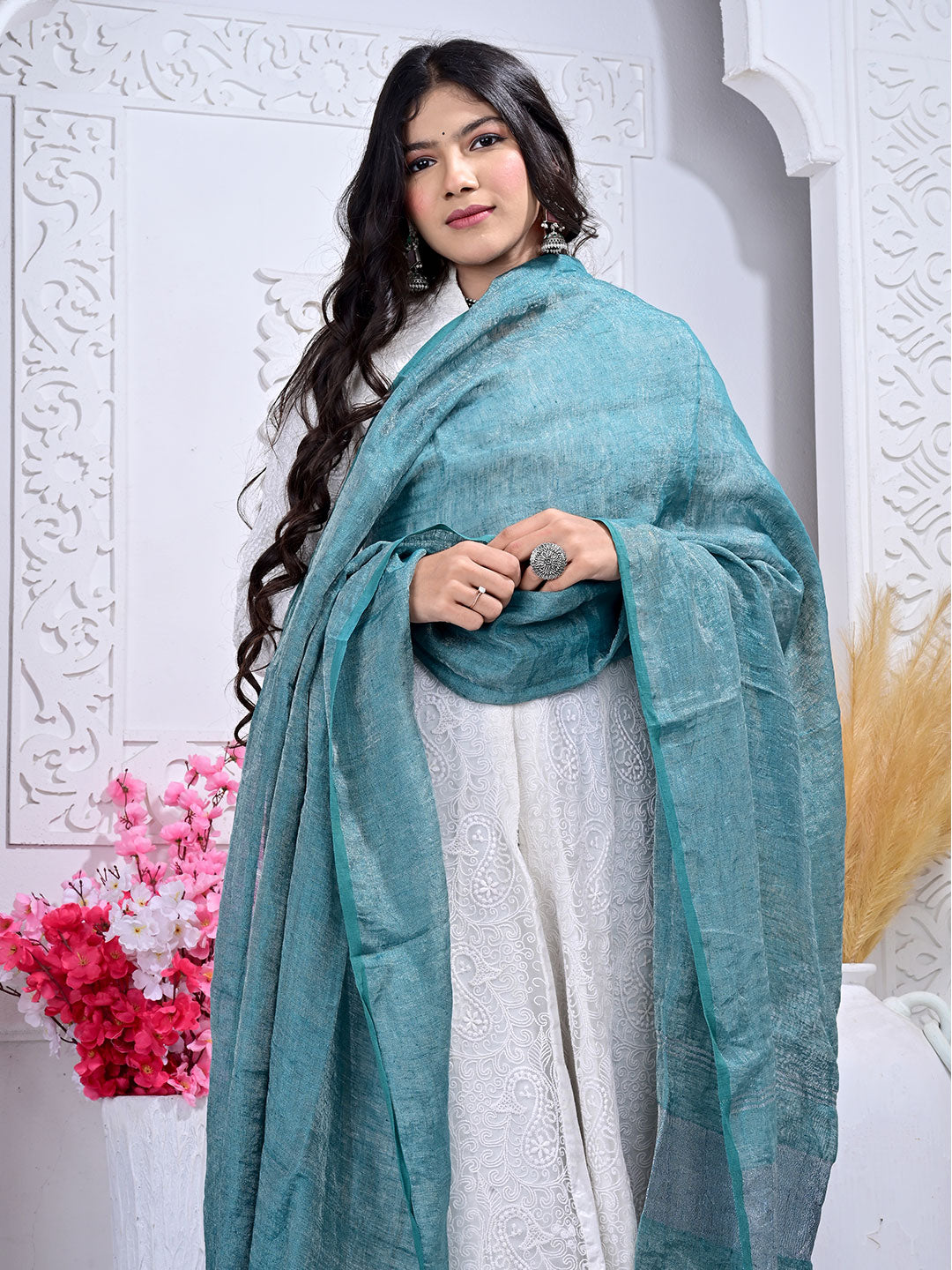 Plain Linen Dupatta