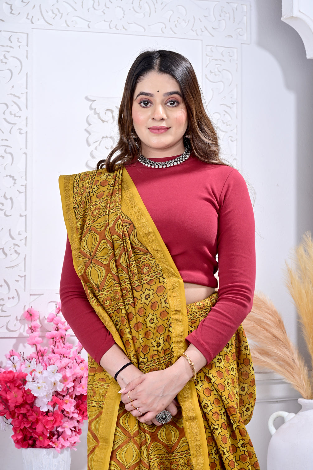 Maheswari ajrakh natural dyed sarees