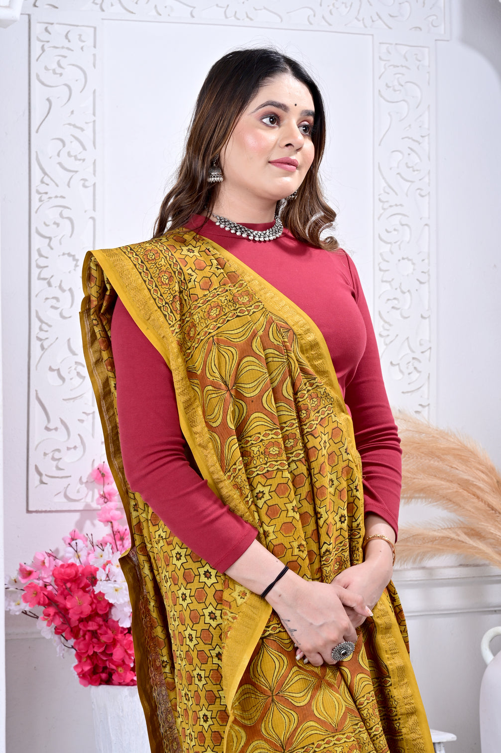 Maheswari ajrakh natural dyed sarees